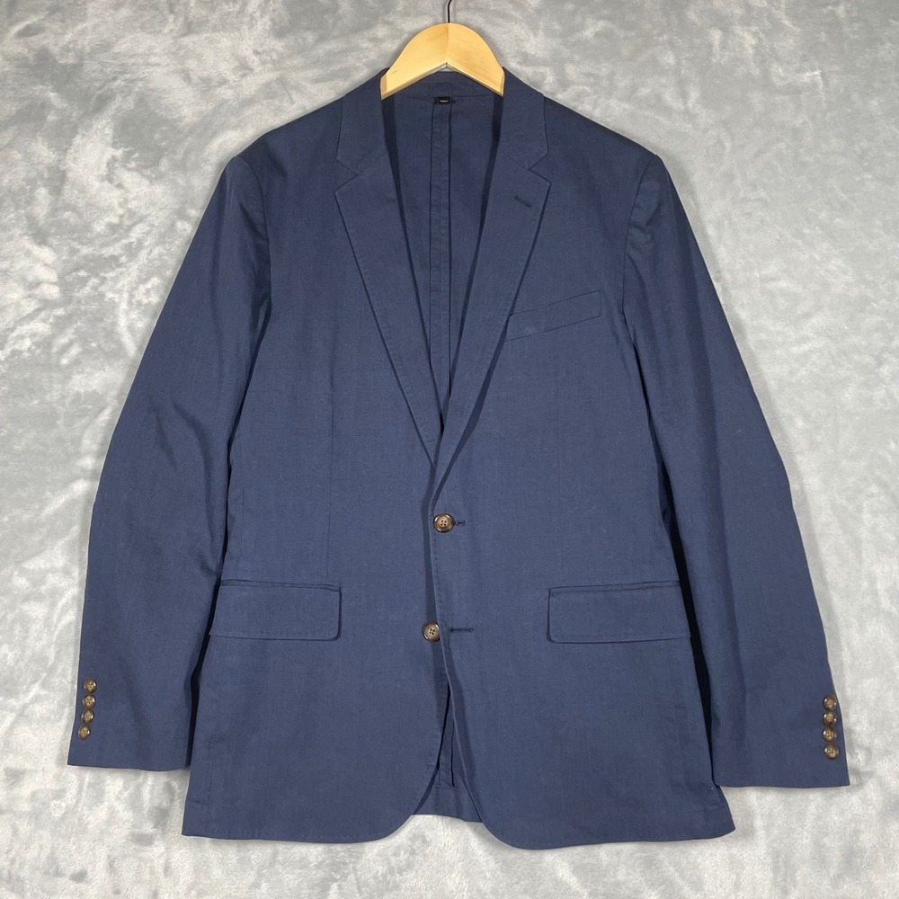 J.Crew Ludlow Blazer 39R Men Blue Somelos Stretch Cotton Sport Coat Unstructured